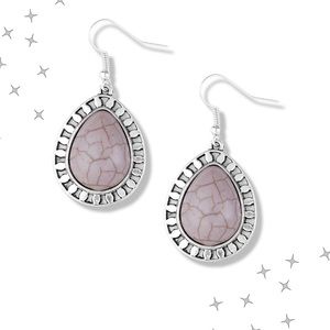 •Sahara Silver Smooth Gray Earrings